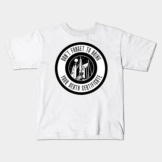 HM1DeathCertificate Kids T-Shirt by WdwRetro